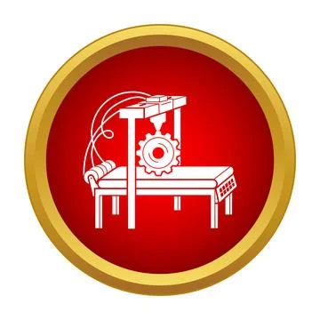 Automated industrial processing machine creating product on conveyor Illustrazione stock