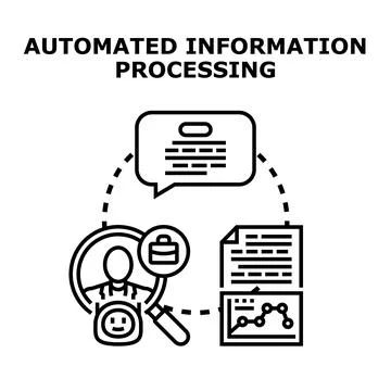 Automated information processing system and data analysis Stock Illustration