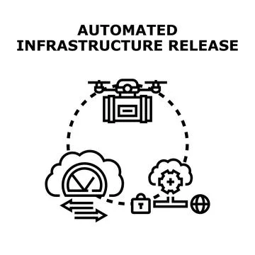 Automated infrastructure release for continuous development deployment イラスト素材