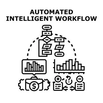 Automated intelligent workflow generating business data analysis イラスト素材