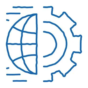 Automated internet settings doodle icon hand drawn illustration イラスト素材