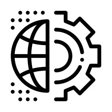 Automated internet settings icon vector outline illustration Illustrazione stock