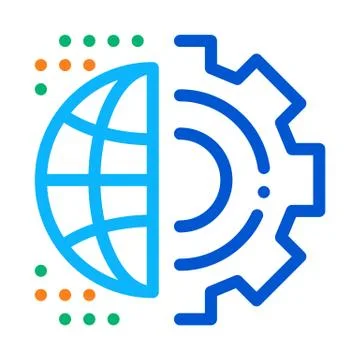 Automated internet settings icon vector outline illustration Stockillustratie