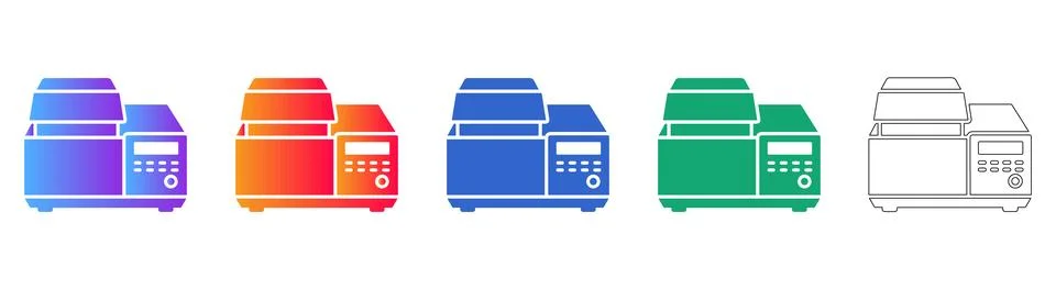 Automated Laboratory Sample Analyzer Icons Stock Illustration