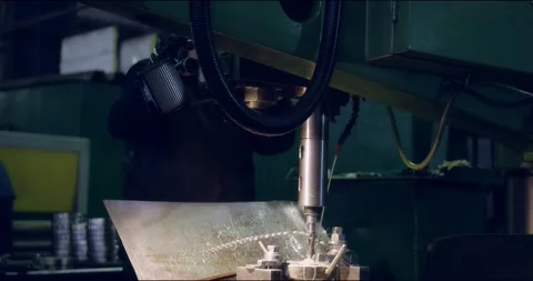 Automated lathe. The process of metal cutting at a modern production facility. Stock Footage 166026469