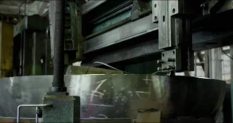 Automated lathe. The process of metal cutting at a modern production facility. Stock Footage 166026515