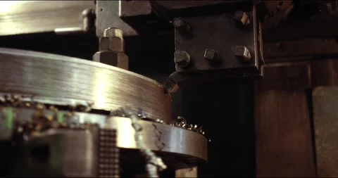 Automated lathe. The process of metal cutting at a modern production facility. Stock Footage 166026889