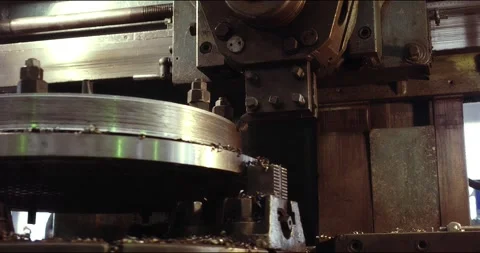 Automated lathe. The process of metal cutting at a modern production facility. Stock Footage 166027245