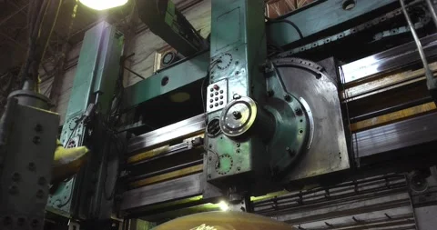 Automated lathe. The process of metal cutting at a modern production facility. Stock Footage 166029178