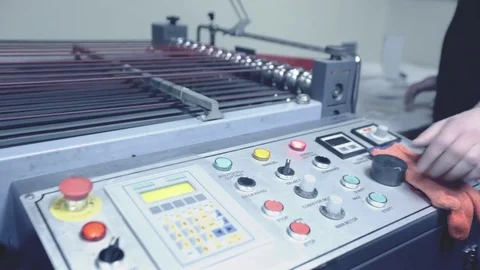 Automated line with system control panel | Stock Video | Pond5