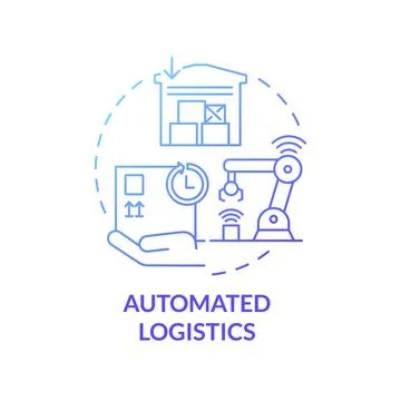 Automated logistics blue gradient concept icon Stock Illustration