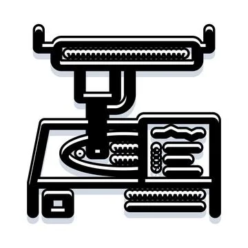 Automated machine fabricating components using advanced technology Illustrazione stock