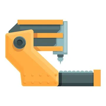 Automated machine icon cartoon vector. Steel lathe Stock Illustration