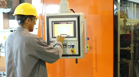 Automated Machine Operator-Technician Stock Footage 850530