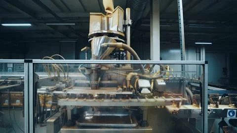 Automated machine for packaging instant coffee Stock Footage 164245335