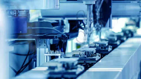 Automated machine in a production line. Stock Footage