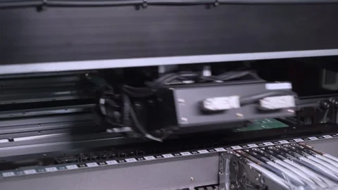 Automated manufacturing of electronic chips. 스톡 동영상 332491952