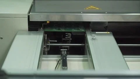 Automated manufacturing of electronic chips. 스톡 동영상 332492045