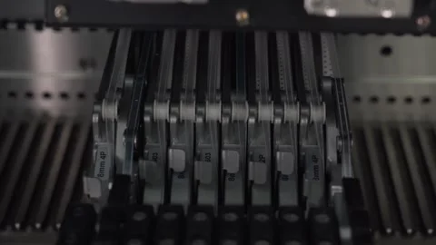 Automated manufacturing of electronic chips. 스톡 동영상 332822844