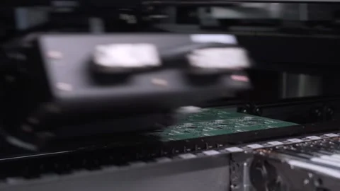Automated manufacturing of electronic chips. Video stock 335634065