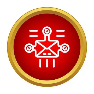 Automated message mail delivery communication bot icon Stock Illustration