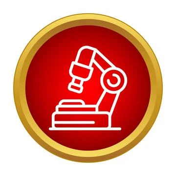 Automated microscope researching science in laboratory icon Stock Illustration