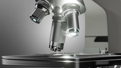 Automated microscope in scientific laboratory close-up shot. Video stock 199736278