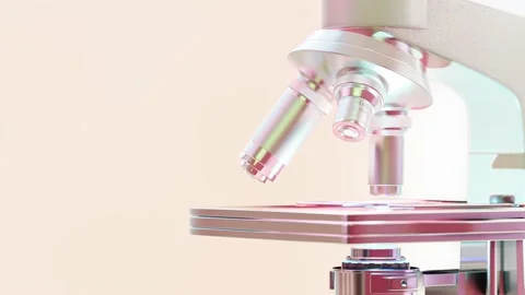 Automated microscope in scientific laboratory close-up shot. Vídeo Stock 199736942