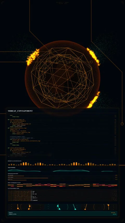 Automated Object-Oriented Programming Threat Response: Orange Mobile UI Stock Footage 333934575