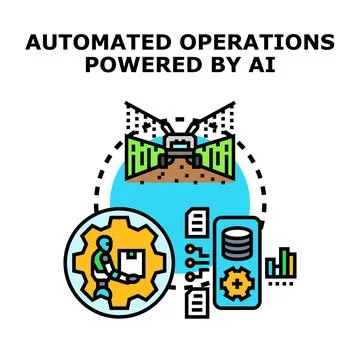 Automated operations powered by ai technology Stock Illustration
