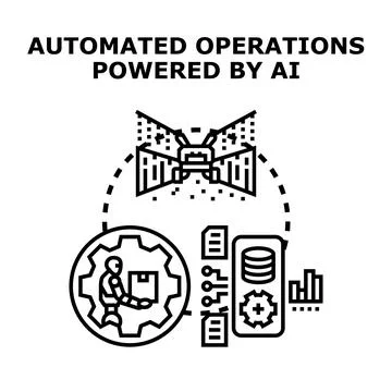 Automated operations powered by ai technology Stock Illustration