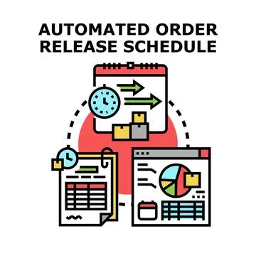 Automated order release schedule concept vector illustration Stock Illustration