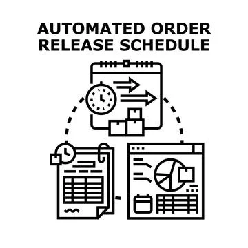 Automated order release schedule concept vector illustration Stock Illustration