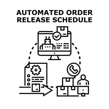 Automated order release schedule with digital management 库存插图
