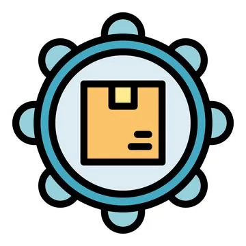 Automated packing icon vector flat Stock Illustration