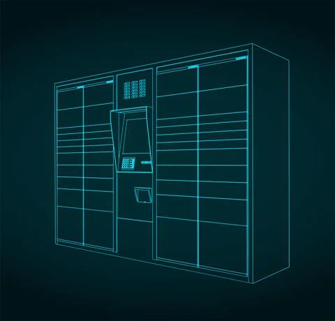 Automated parcel terminal 스톡 일러스트