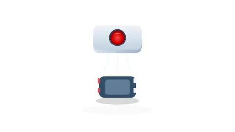Automated Parking Sensor Light Switching Red to Green with Minimalist Car I.. Видео 346130987