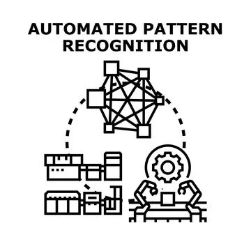 Automated pattern recognition analyzing complex digital data Stock Illustration