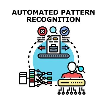 Automated pattern recognition concept vector illustration イラスト素材