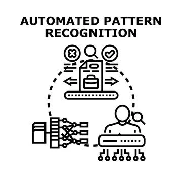 Automated pattern recognition concept vector illustration Stock Illustration