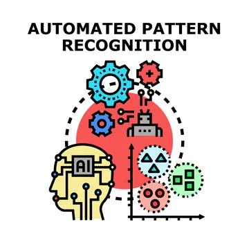 Automated pattern recognition process developing artificial intelligence Stock Illustration