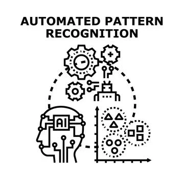 Automated pattern recognition process developing artificial intelligence Stock Illustration