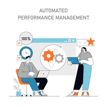Automated Performance Management concept Vector illustration 스톡 일러스트