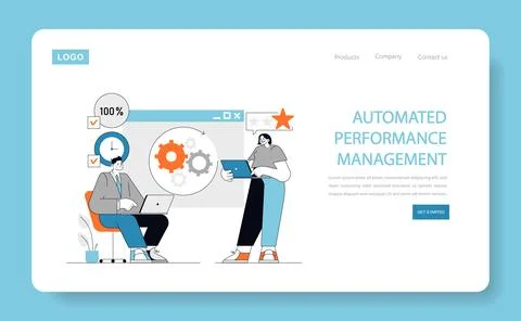 Automated Performance Management concept Vector illustration Illustrazione stock