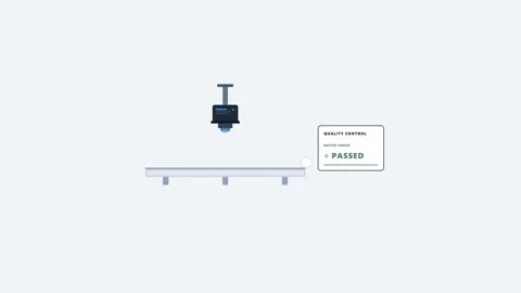 Automated pharmaceutical quality control on a factory conveyor belt. 4K Video stock 344846548