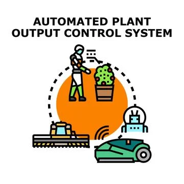 Automated plant control system using smart robotics Stock Illustration