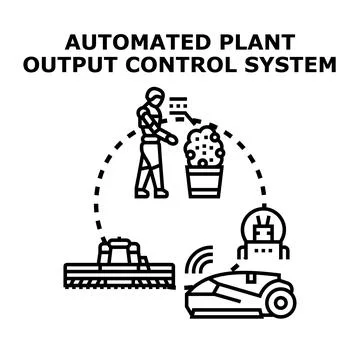 Automated plant control system using smart robotics Stock Illustration