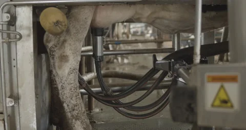 Automated process of a modern milking machine. Vidéo 159878895