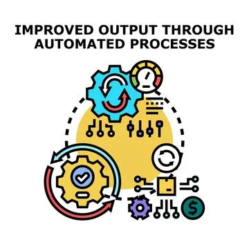 Automated processes optimizing production output and efficiency Illustrazione stock