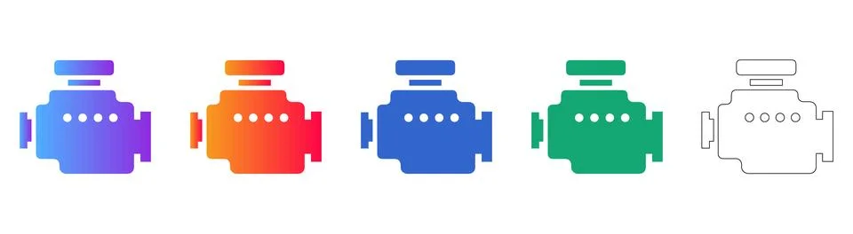 Automated Processing Engine Graphic 库存插图